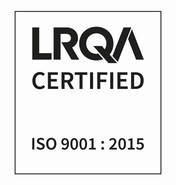 LRQA Certified ISO 9001:2015 badge